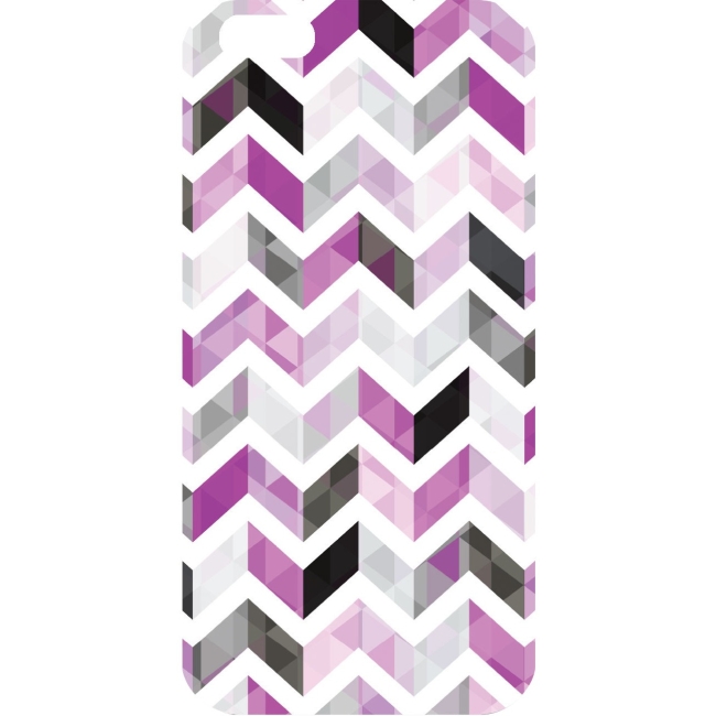 OTM iPhone 6 White Glossy Case Ziggy Collection, Purple IP6V1WG-ZGY-03