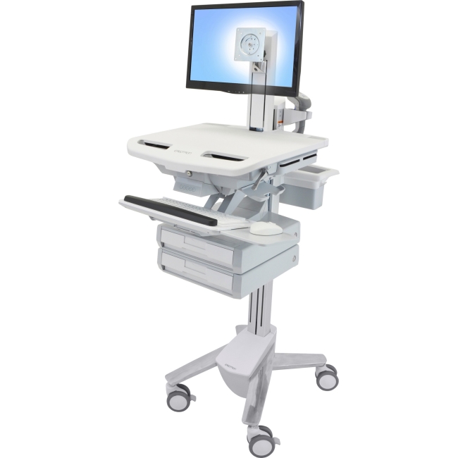 Ergotron StyleView Cart with LCD Pivot, 2 Drawers SV43-1320-0 SV44