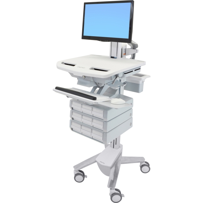 Ergotron StyleView Cart with LCD Pivot, 9 Drawers SV43-1390-0 SV44