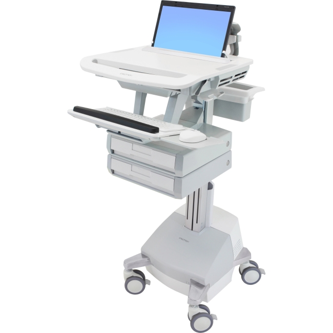 Ergotron StyleView Laptop Cart, SLA Powered, 2 Drawers SV44-1121-1 SV44