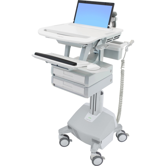 Ergotron StyleView Laptop Cart, LiFe Powered, 2 Drawers SV44-1122-1 SV44