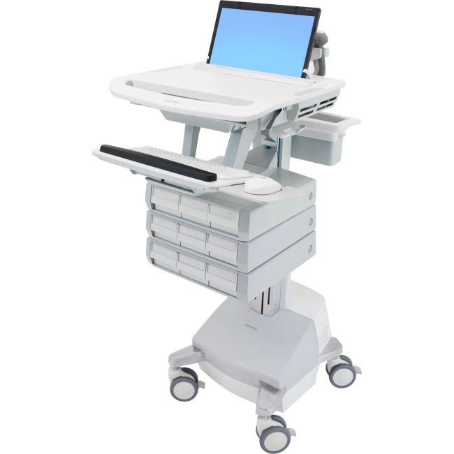 Ergotron StyleView Laptop Cart, SLA Powered, 9 Drawers SV44-1191-1 SV44