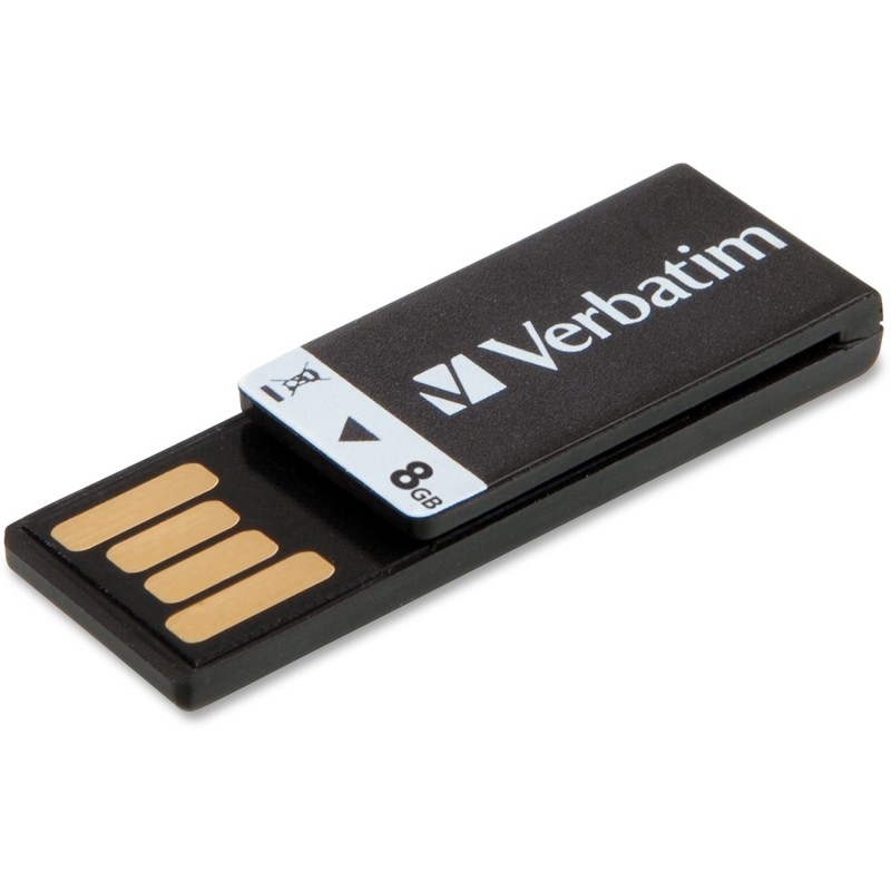 Verbatim 8GB Clip-it USB Flash Drive - Black 43932 VER43932