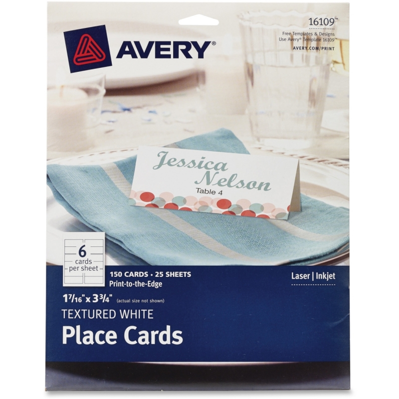 Avery Textured White Place Cards , 1-7/16" x 3-3/4", Pack of 150 16109 AVE16109