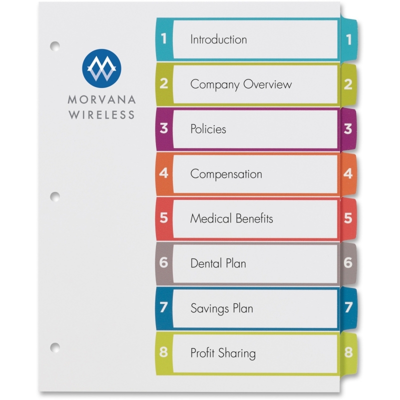 Avery Ready Index Table of Contents Dividers 11841 AVE11841