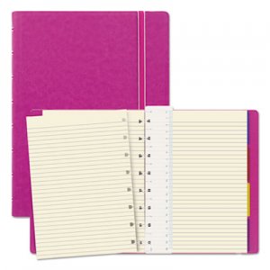 Filofax Notebook, College Rule, Pink Cover, 8 1/4 x 5 13/16, 112 Sheets/Pad REDB115011U B115011U