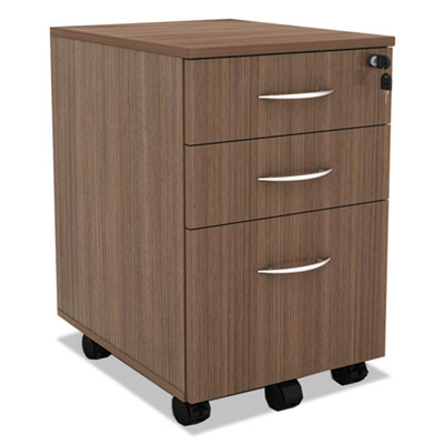 Alera Sedina Series Mobile B/B/F Pedestal, 15 3/8 x 20 x 26 5/8, Modern Walnut ALESE531620WA