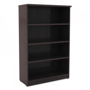 Alera Valencia Series Bookcase, Four-Shelf, 31 3/4w x 14d x 55h, Espresso ALEVA635632ES