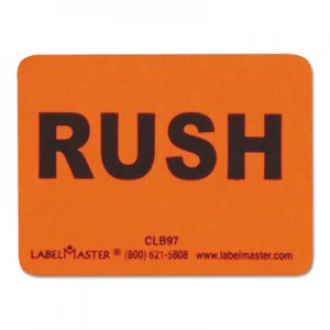LabelMaster Shipping and Handling Self-Adhesive Label, 4 1/2 x 2 1/2, RUSH, 500/Roll LMTCLB97 CLB97