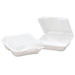 Genpak Foam High Volume Hinged Container, 3-Comp, 9x9-1/4x3, White, 100/BG, 2 BG/CT GNP23300 23300---