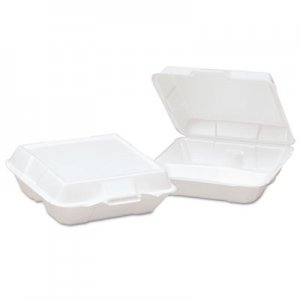 Genpak Foam High Volume Hinged Container, 3-Comp, 9x9-1/4x3, White, 100/BG, 2 BG/CT GNP23300 GNP 23300