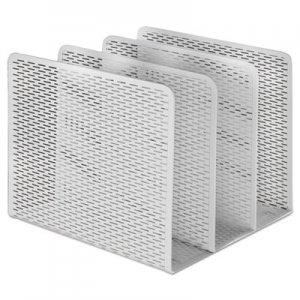 Artistic Urban Collection Punched Metal File Sorter, Three Sections, 8 x 8 x 7 1/4, White AOPART20009WH ART20009WH