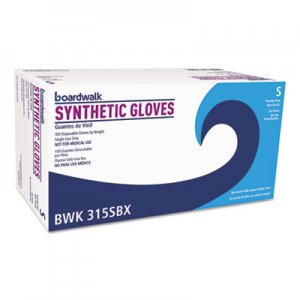 Boardwalk Powder-Free Synthetic Vinyl Gloves, Small, Cream, 4 mil, 100/Box BWK315SBX