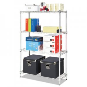 Alera Residential Wire Shelving, Four-Shelf, 36w x 14d x 54h, Silver ALESW843614SR