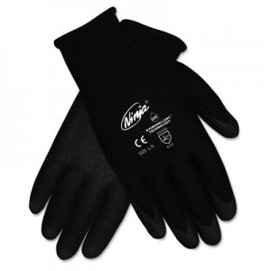 MCR Safety Ninja HPT PVC coated Nylon Gloves, Small, Black, Pair CRWN9699SBX N9699S