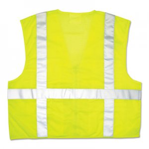 MCR Safety Luminator Safety Vest, Lime Green w/Stripe, Large CRWCL2LCL CL2LCL