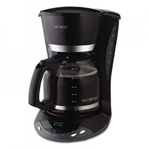 Mr. Coffee 12-Cup Programmable Coffeemaker, Black MFEDWX23RB DWX23RB