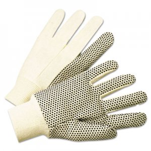 Anchor Brand 1000 Series PVC Dotted Canvas Gloves, White/Black, Large, 12 Pairs ANR1005 780K