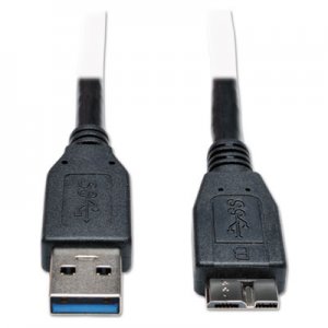 Tripp Lite USB 3.0 Device Cable, USB 3.0 A/USB 3.0 Micro-B, 1 ft, Black TRPU326001BK