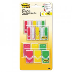 Post-it Flags 1/2" and 1" Prioritization Page Flag Value Pack, Red/Yellow/Green, 320/Pack MMM682RYGVA 682-RYG