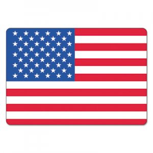 LabelMaster Warehouse Self-Adhesive Label, 4 1/2 x 3, USA FLAG, 100/Pack LMTUSA25V USA25V