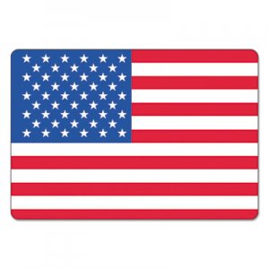 LabelMaster Warehouse Self-Adhesive Label, 4 1/2 x 3, USA FLAG, 100/Pack LMTUSA25V USA25V