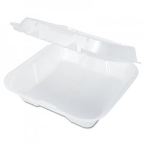 Genpak Snap-It Vented Foam Hinged Container, White, 9-1/4 x 9-1/4 x 3, 100/Bag, 2