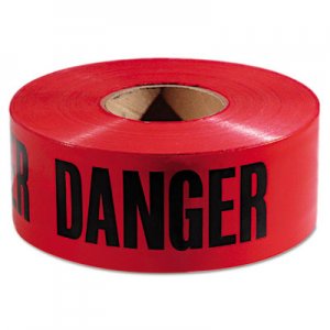 Empire Danger Barricade Tape, 3" x 1000 ft, Red/Black, 8 Rolls/Carton EML771004CT EML 771004BX