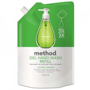 Method Gel Hand Wash Refill, Cucumber, 34 oz Pouch, 6/Carton MTH00656CT MTH00656