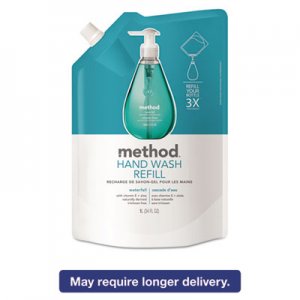 Method Gel Hand Wash Refill, Waterfall, 34 oz Pouch, 6/Carton MTH01181CT MTH01181