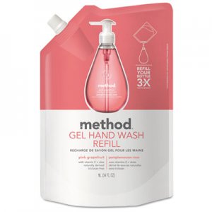 Method Gel Hand Wash Refill, Pink Grapefruit, 34 oz Pouch, 6/Carton MTH00655CT MTH00655