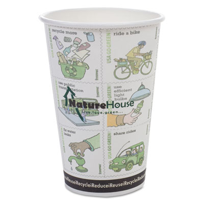 NatureHouse Compostable Insulated Ripple-Grip Hot Cups, 10oz, White, 25/Pack SVAC010RNPK C010R PACK