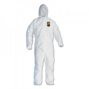 KleenGuard A40 Elastic-Cuff & Ankle Hooded Coveralls, White, Large, 25/Carton KCC44323 KCC 44323