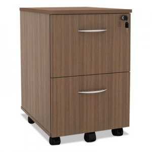 Alera Sedina Series Mobile F/F Pedestal, 15 3/8w x 20d x 26 5/8h, Modern Walnut ALEVA582816WA VA582816WA