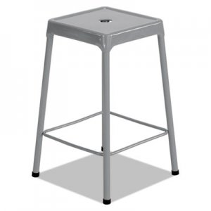 Safco Counter-Height Steel Stool, Silver SAF6605SL 6605SL