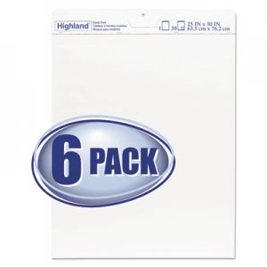 Highland Easel Pad, Unruled, 25 x 30, 30 Sheets/Pad, 6 Pads/Pack MMM5406PK 540-6PK