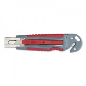 Clauss Titanium Auto-Retract Utility Knife with Carton Slicer, Gray/Red, 3 1/2" Blade ACM18968 18968