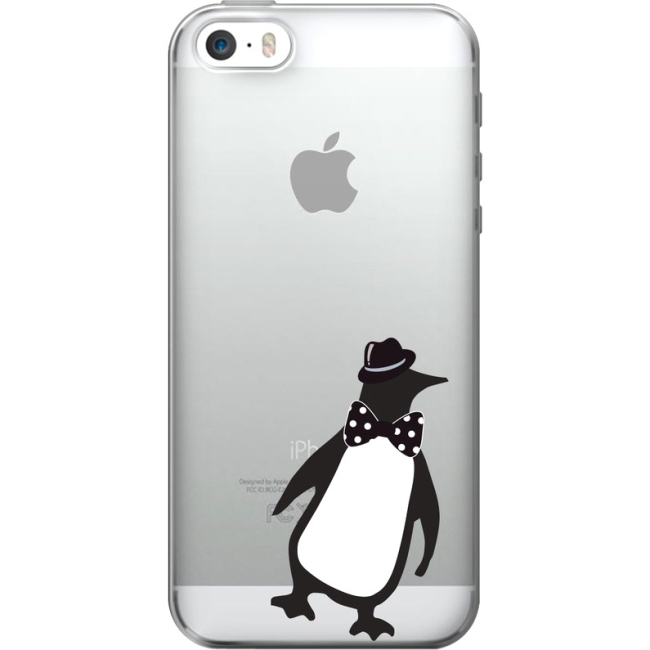 OTM Critter Prints Clear Phone Case, Penguin IP6V1CLR-CRIT-02