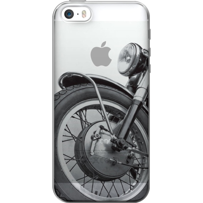 OTM Rugged Prints Clear Phone Case, Motorcycle IP6PV1CLR-RGD-03
