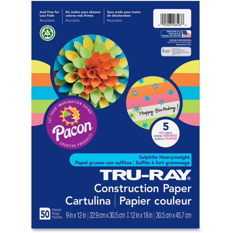 Tru-Ray Hot Color Sulphite Construction Paper 6597 PAC6597