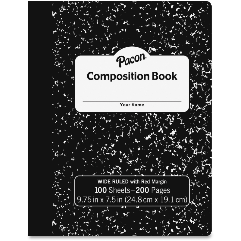 Pacon Marble Hard Cover Wide Rule Composition Book MMK37101 PACMMK37101