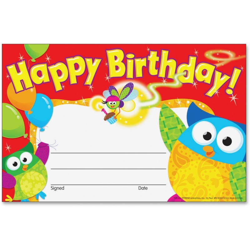 Trend Happy Birthday Owl-Stars Recognition Awards 81044 TEP81044