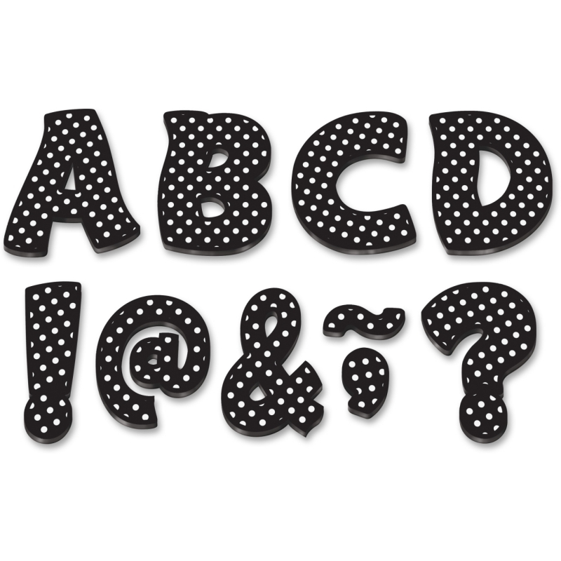 Teacher Created Resources Black/Dots 3" Magnet Letters 77216 TCR77216