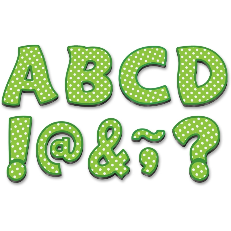 Teacher Created Resources Lime/Dots 3" Magnet Letters 77215 TCR77215