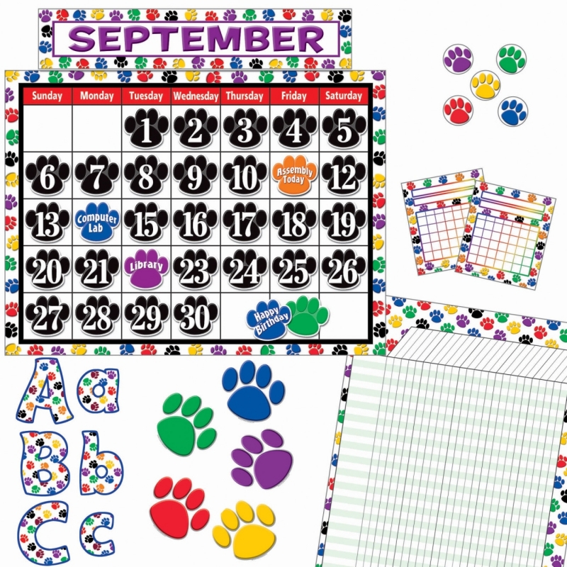 Teacher Created Resources Paw Prints Accents Board Set 9668 TCR9668