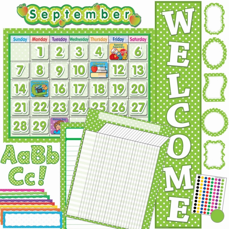 Teacher Created Resources Lime/Dots Accents Board Set 9586 TCR9586