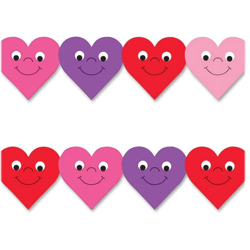 Hygloss Happy Hearts Design Border Strips 33618 HYX33618