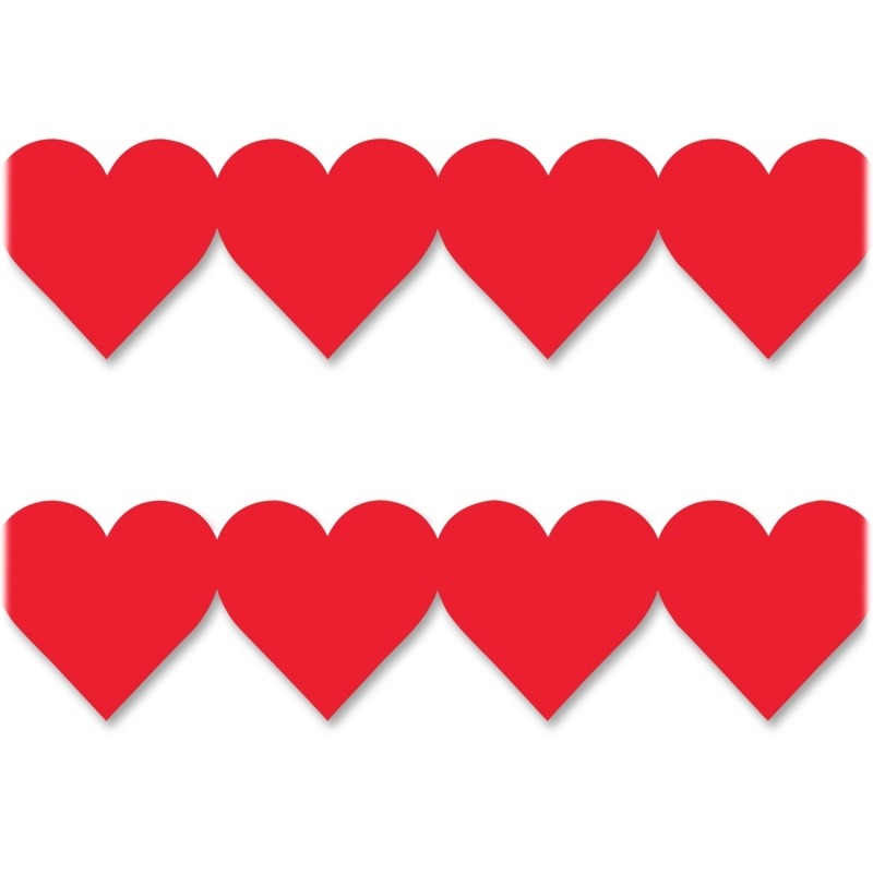 Hygloss Red Heart Globe Design Border Strips 33625 HYX33625