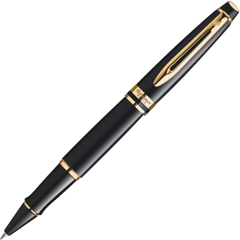 Waterman Black/Gold Expert Rollerball Pen S0951680 WATS0951680