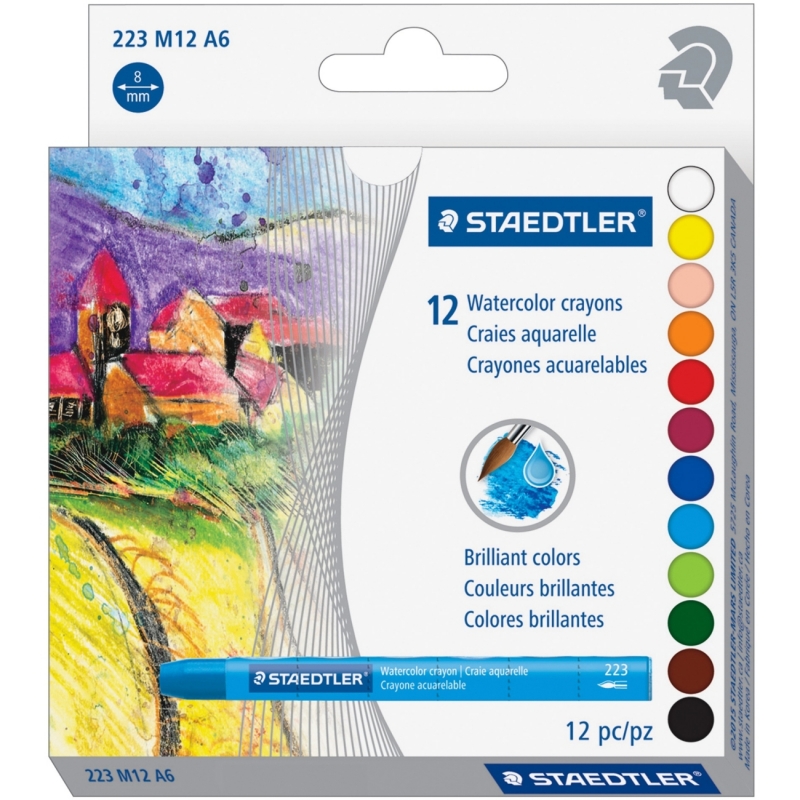 Staedtler WaterColor Crayons 223 M12 A6 STD223M12A6